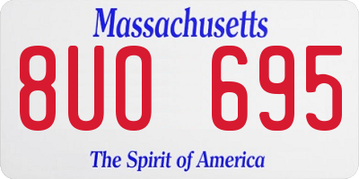 MA license plate 8UO695