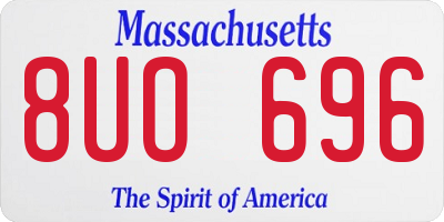 MA license plate 8UO696