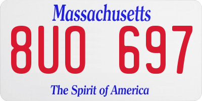 MA license plate 8UO697
