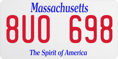 MA license plate 8UO698