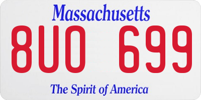 MA license plate 8UO699