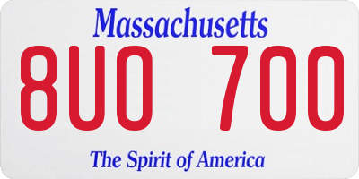 MA license plate 8UO700