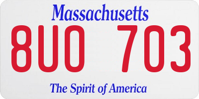 MA license plate 8UO703