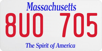 MA license plate 8UO705
