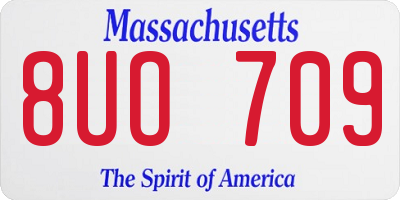 MA license plate 8UO709