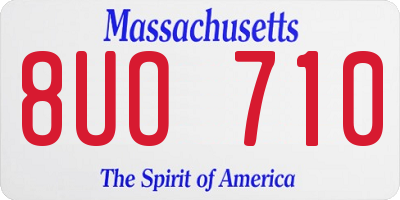 MA license plate 8UO710