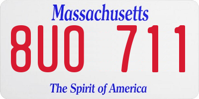 MA license plate 8UO711