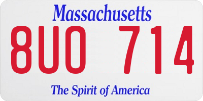 MA license plate 8UO714
