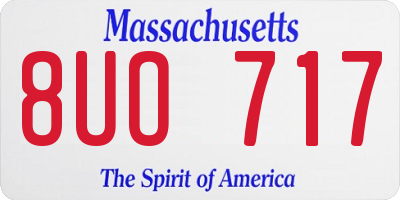 MA license plate 8UO717