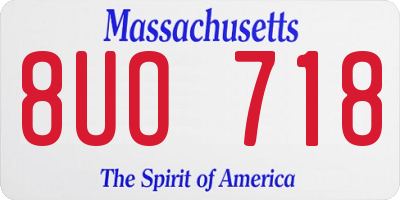 MA license plate 8UO718