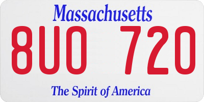 MA license plate 8UO720
