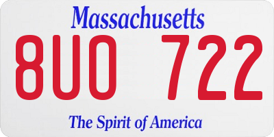 MA license plate 8UO722