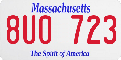 MA license plate 8UO723