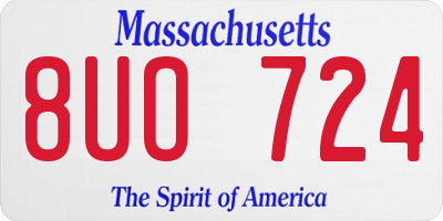 MA license plate 8UO724