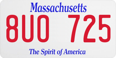 MA license plate 8UO725