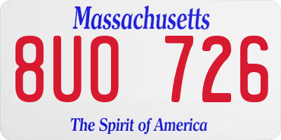 MA license plate 8UO726