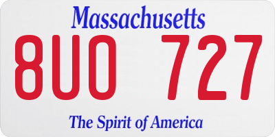 MA license plate 8UO727