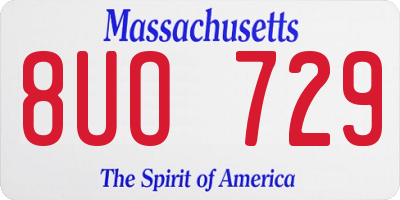 MA license plate 8UO729
