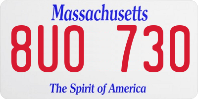 MA license plate 8UO730