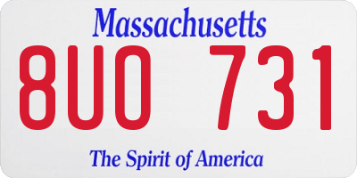 MA license plate 8UO731