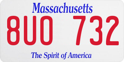 MA license plate 8UO732