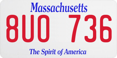 MA license plate 8UO736