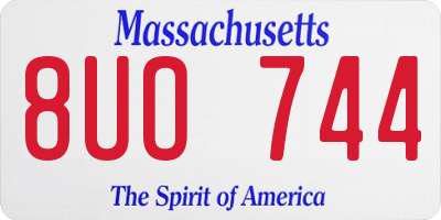 MA license plate 8UO744