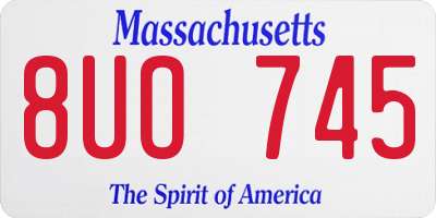 MA license plate 8UO745