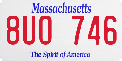 MA license plate 8UO746