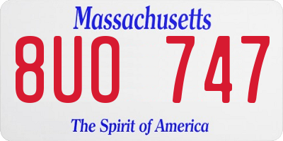 MA license plate 8UO747