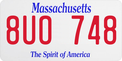 MA license plate 8UO748