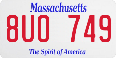 MA license plate 8UO749