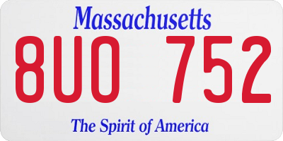MA license plate 8UO752