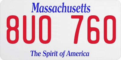 MA license plate 8UO760