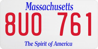 MA license plate 8UO761