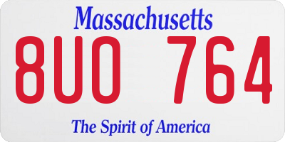 MA license plate 8UO764