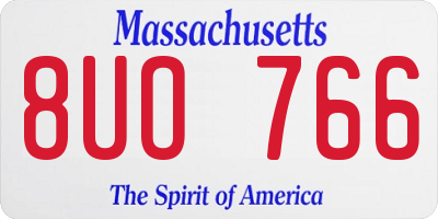 MA license plate 8UO766