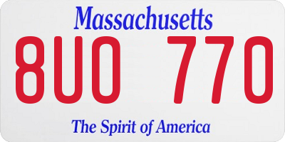 MA license plate 8UO770