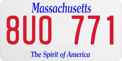 MA license plate 8UO771