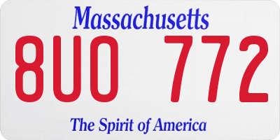 MA license plate 8UO772