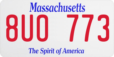 MA license plate 8UO773