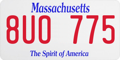 MA license plate 8UO775