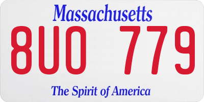 MA license plate 8UO779