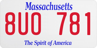 MA license plate 8UO781