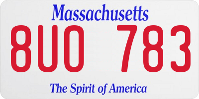 MA license plate 8UO783
