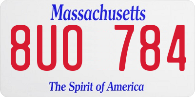 MA license plate 8UO784