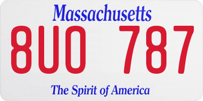 MA license plate 8UO787