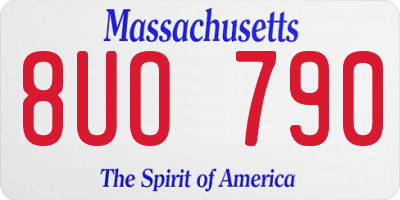 MA license plate 8UO790