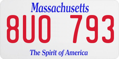 MA license plate 8UO793