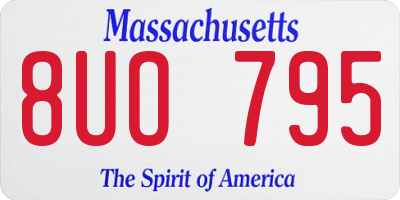 MA license plate 8UO795